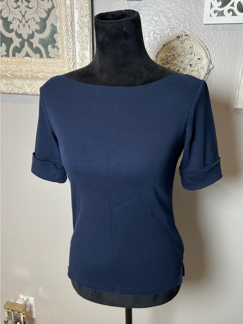 Ralph LaurenClassic Navy Boatneck Women’s Top - Picture 2 of 12